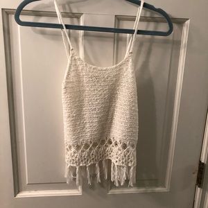 Cute white knitted Abercrombie tang top